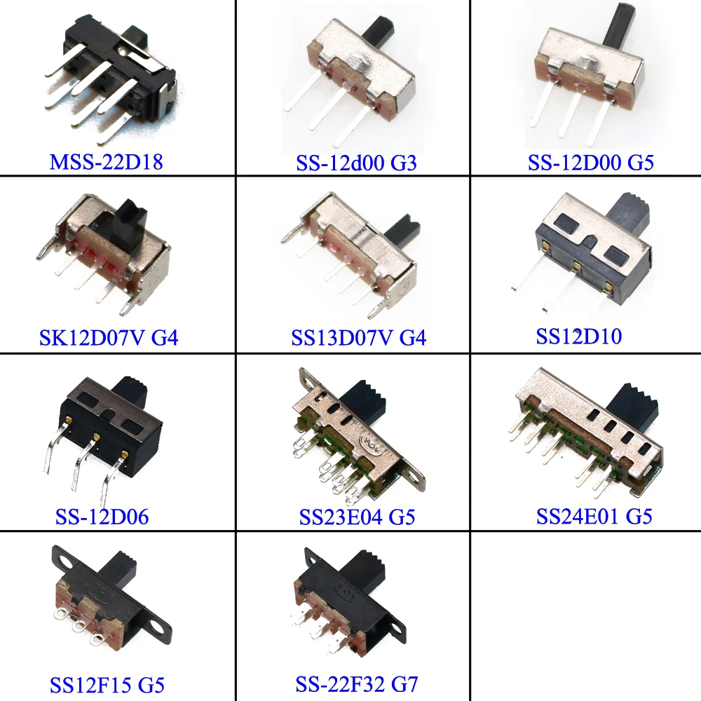 SS-12d00G3 SS12F15G5 Slide switch slide gear fluctuation band 2/3 file single double horizontal mini horizontal power supply