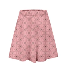 Женская юбка с высокой талией, плиссированная, комическая, 3D, аниме, юбки Demon Slayer: Kimetsu No Yaiba, модная, с рисунком, японская, эластичная юбка