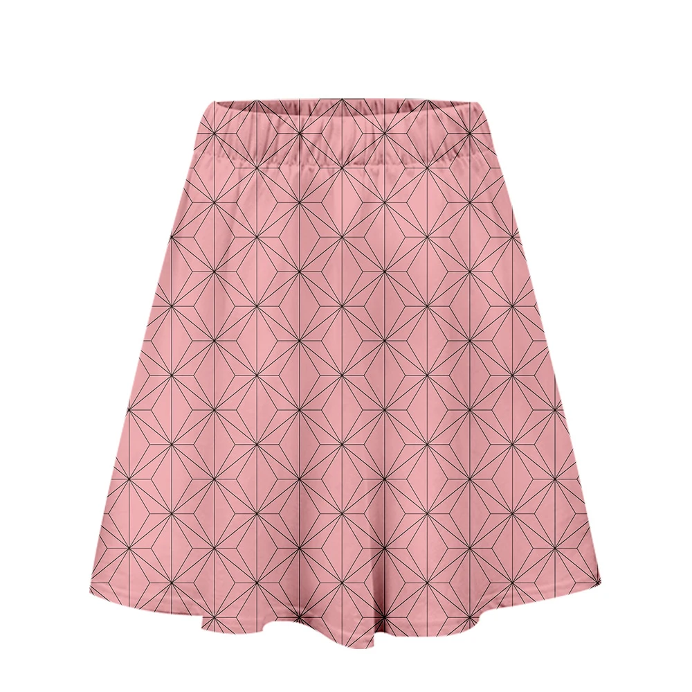 Wanita Tinggi Pinggang Rok Lipit Komik 3d Anime Rok Demon Slayer Kimetsu Tidak Yaiba Fashion Kartun Jepang Peregangan Rok Rok Aliexpress