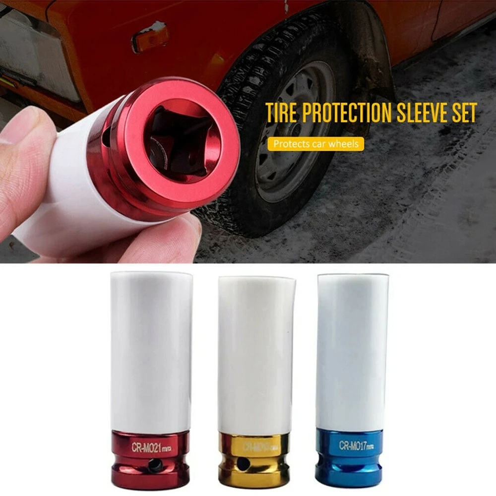 

Hot New Wheel Nut Thin Wall Deep Impact Socket Set 17 19 21mm Car Styling
