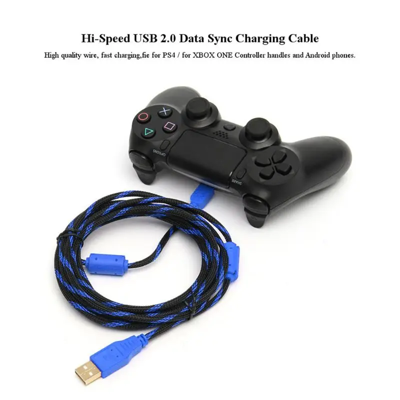 

High Speed 300cm 10ft Micro USB To USB 2.0 Data Sync Charging Cable For PS4 For Controller for Android Cellphone
