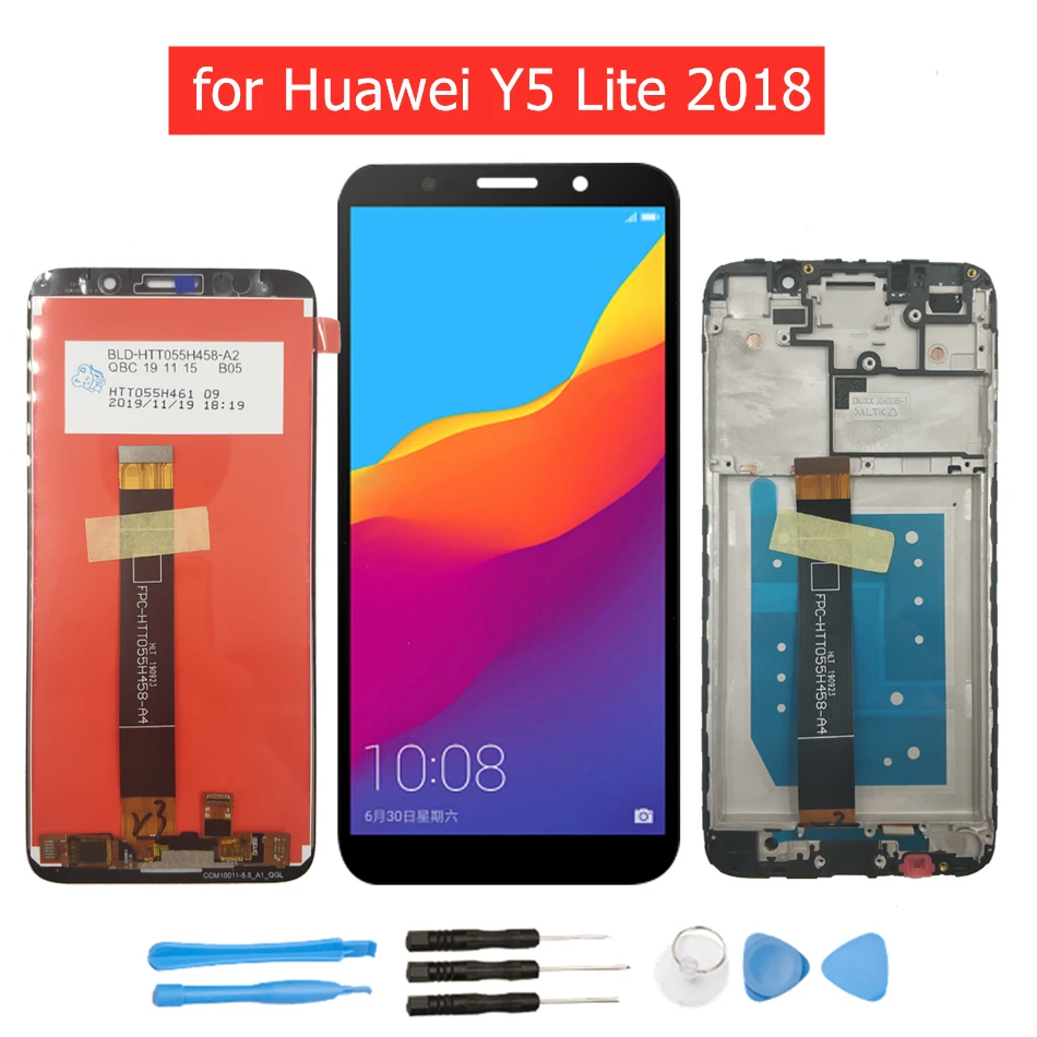 ЖК дисплей 5 45 дюйма для Huawei Y5 Lite 2018 с дигитайзером и рамкой в сборе сенсорный
