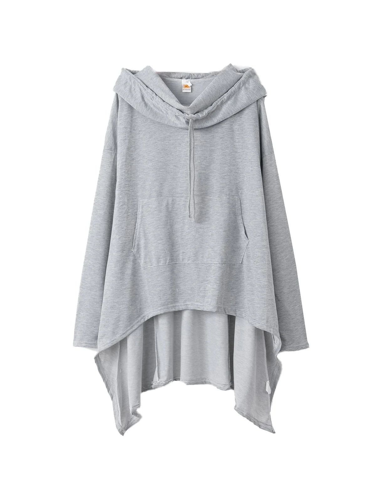 Light Gray Joineles/Лидер продаж, 11 цветов, женские симметричные с капюшоном, большие размеры, Свободные повседневные пуловеры, Женские однотонные топы с длинными рукавами - Цвет: Light Gray