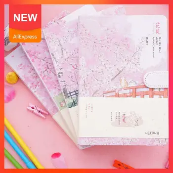 

A5 Notebook Magnetic Buckle Hand Book Colorful Plan Stationery Girl Blossom Cherry Book Gift Cute Office School Notebook Z4W8