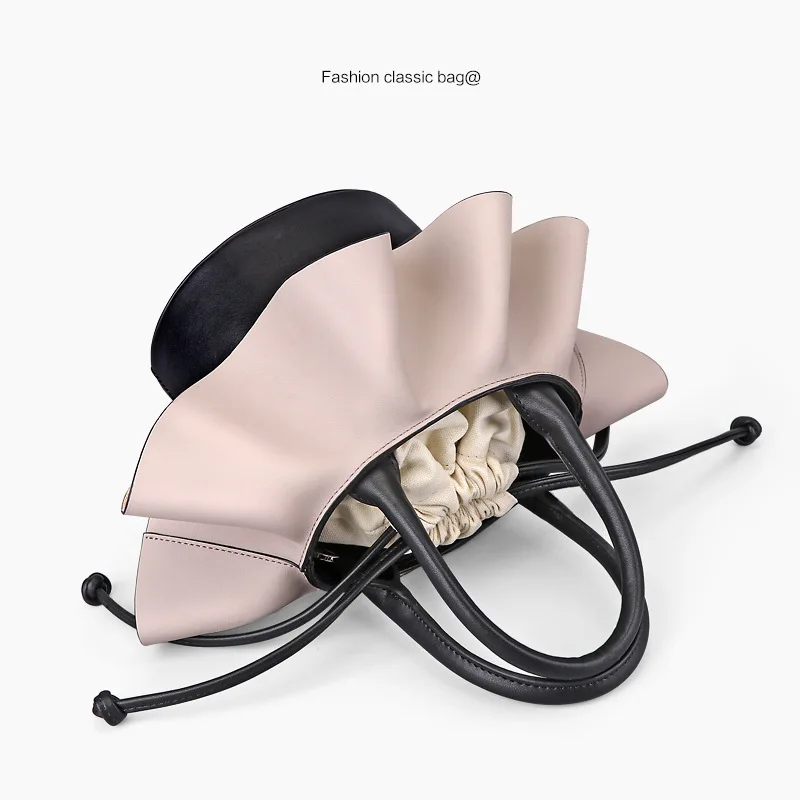 

Non-mainstream Design Fashion Lotus Leaf Wrapping Bucket Bag Women's 2019 New Style Versatile Hand Crossbody Bag