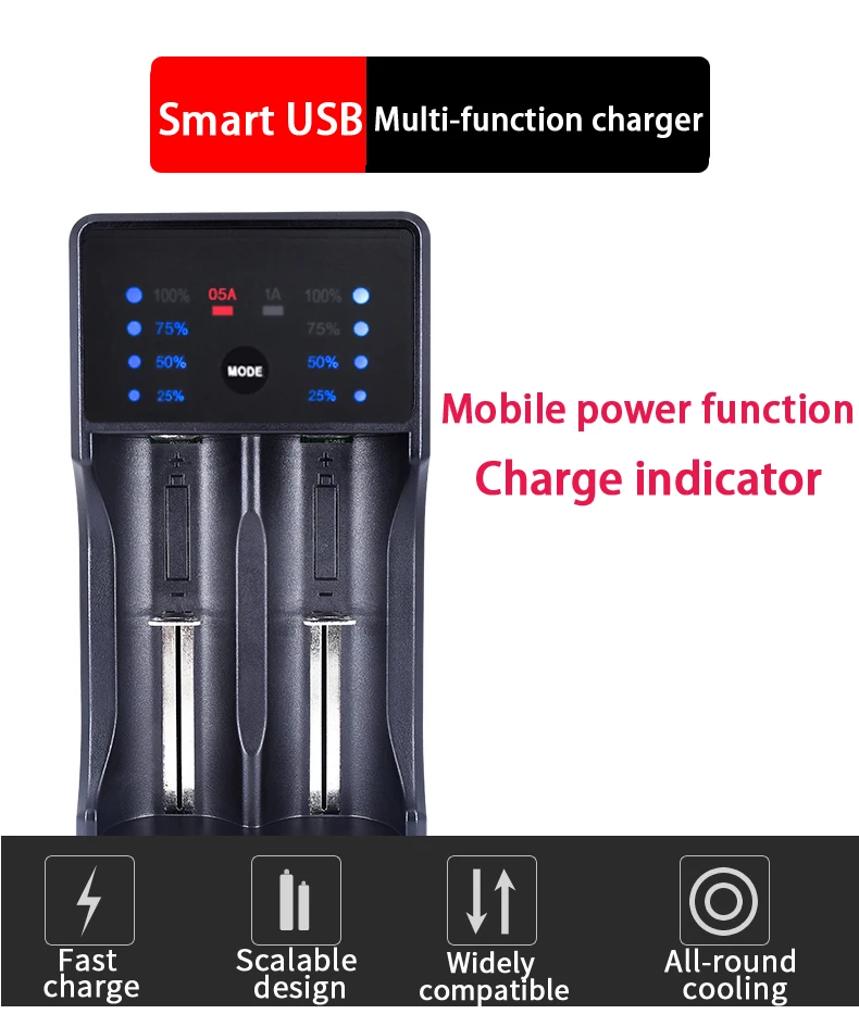 USB зарядное устройство для никель-кадмиевых или никель-металл-AAA 26650 18650 18500 16350 14500 металл-гидридных или никель литий-ионной батареи Многофункциональный светодиодный дисплей интеллектуального быстродействующего зарядного устройства с двумя