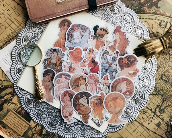 

19Pcs 2019 Vintage European Goddess Sticker DIY Craft Scrapbooking Album Junk Journal Planner Decorative Stickers