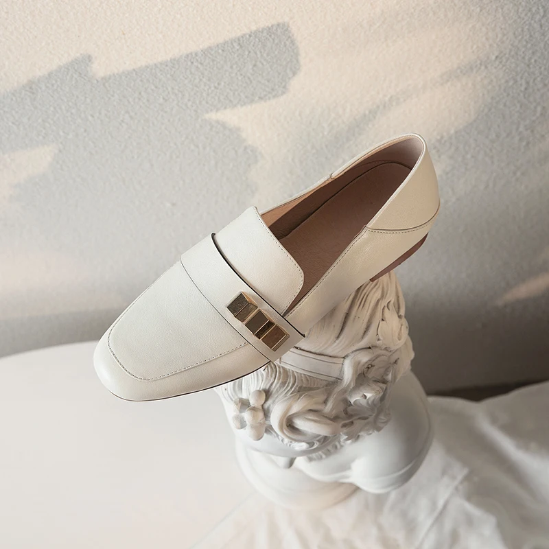 

New Women Pumps Elegant Sqaure Med Heel Genuine Leather Dress Shoes Woman Beige Blue Gladiator Casual Shoes