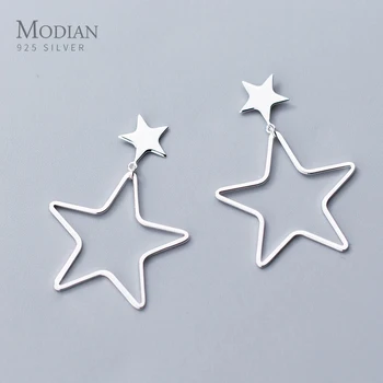 

Modian New Arrival 925 Sterling Silver Charm Stars Stud Earrings for Women Elegant Party Earrings Silver Fine Europe Jewelry