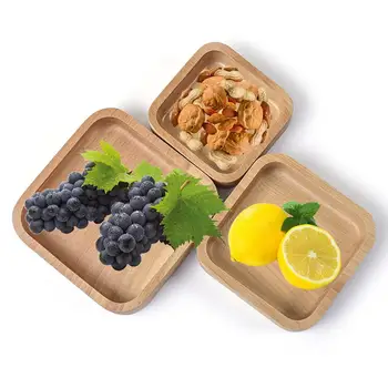 

Salad Bowl Japanese Fruit Tray Wooden Salad Bowl Square Salad Plate Platter Tray For Serving Salads Sacks Fruits Decoration