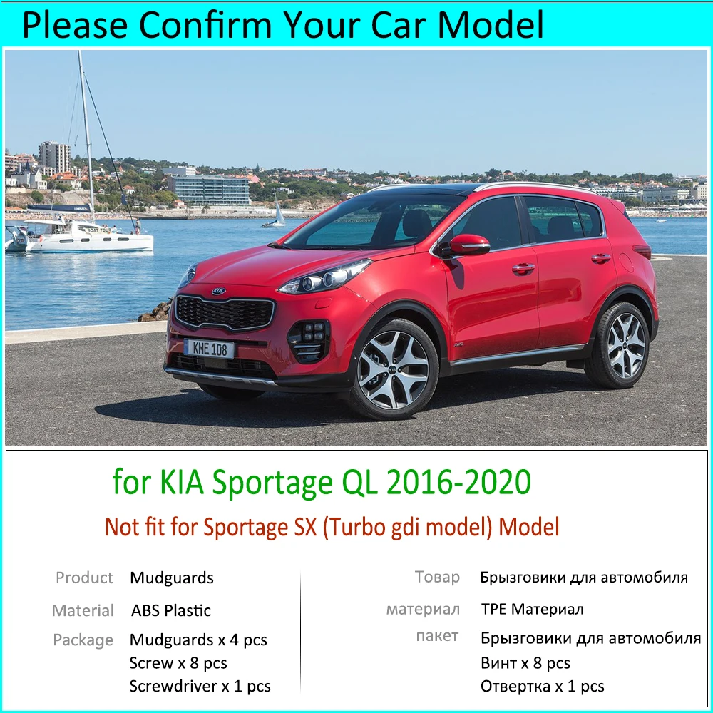 Acheter Ensemble De Garde-boue De Voiture Moulés Pour Kia Sportage 2017 2018 2019 QL, Garde-boue, Garde-boue, Garde-boue, Style Avant Et Arrière