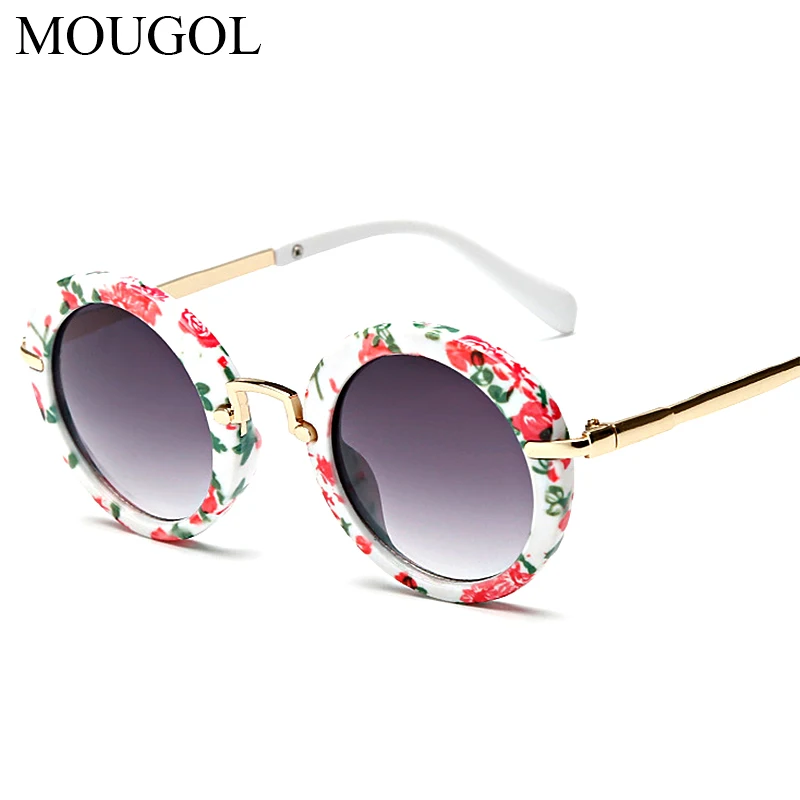 MOUGOL анти UV400 очки детские овальные очки для мальчиков и девочек детские солнцезащитные очки милые черные, белые, розовые оттенки oculos Infantil