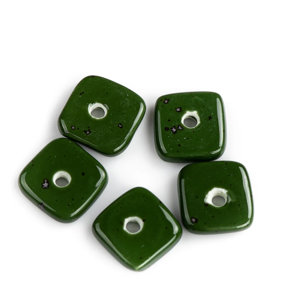 22 #5 stücke Hohe-qualität Spezielle Form Quadratische Und Runde Keramik Perlen Anhänger Porzellan Schmuck Machen Für Halskette armband # XN168 – Detail 1