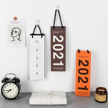 

2021 Tearable Lanyard Wall Calendary Hanging Rope Schedule Days Home Decoration Stationery Planner Calendar Cute 365 P3F4