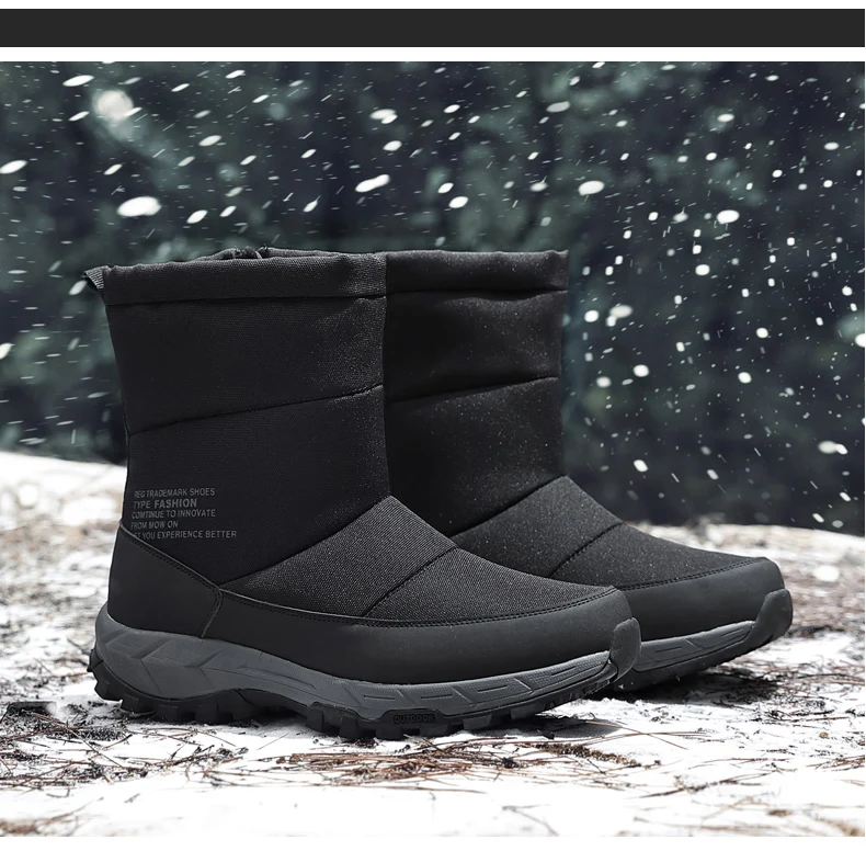 WWKK/новые модные мужские ботинки высококачественные водонепроницаемые зимние ботинки до лодыжки теплая меховая плюшевая обувь без шнуровки; коллекция года; Зимняя Мужская Уличная обувь
