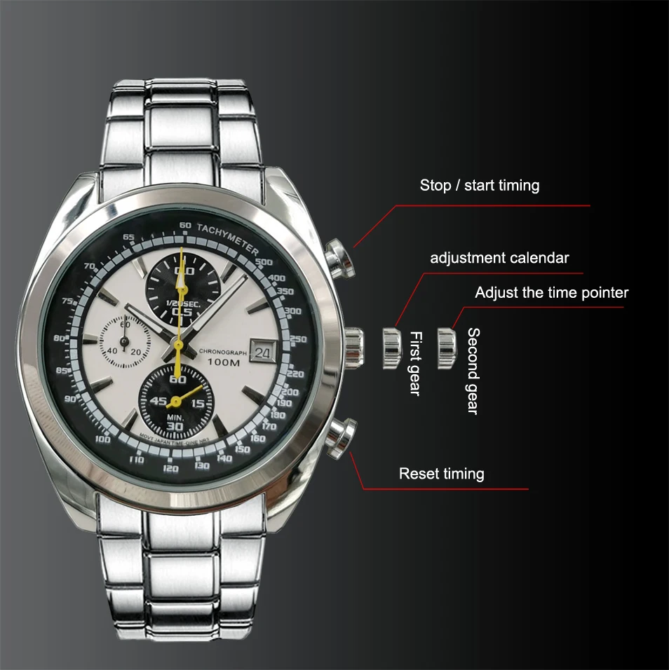 E Move Premium Luxury Men's Multifunctional Quartz E-Commerce Best-Selling Breathable Leather High-Grade Waterproof Watch