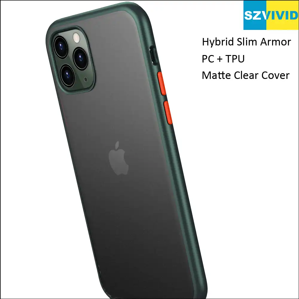 Hybrid Slim Armor Case For Iphone 11 Pro Max Pc Tpu Matte Clear Cover Midnight Green Phone Case Covers Aliexpress