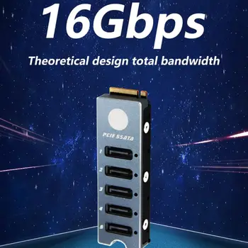 

SATA Disk Array Card JMS585-Slim 5 Ports SATA3 for M. 2 Nvme PCI-E 3.0 to SATA 16G JMB585 with Radiator for ThunderBolt3