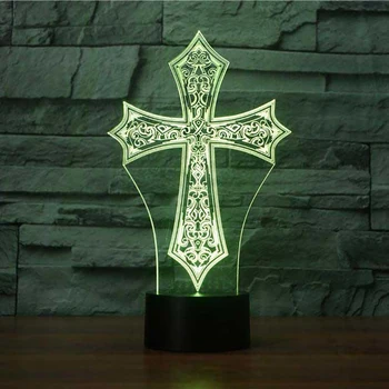 

Christ Cross 3D LED RGB Night Light 7 Color Change Desk Light Action Figures 2212 Boys Girls Christmas Toys