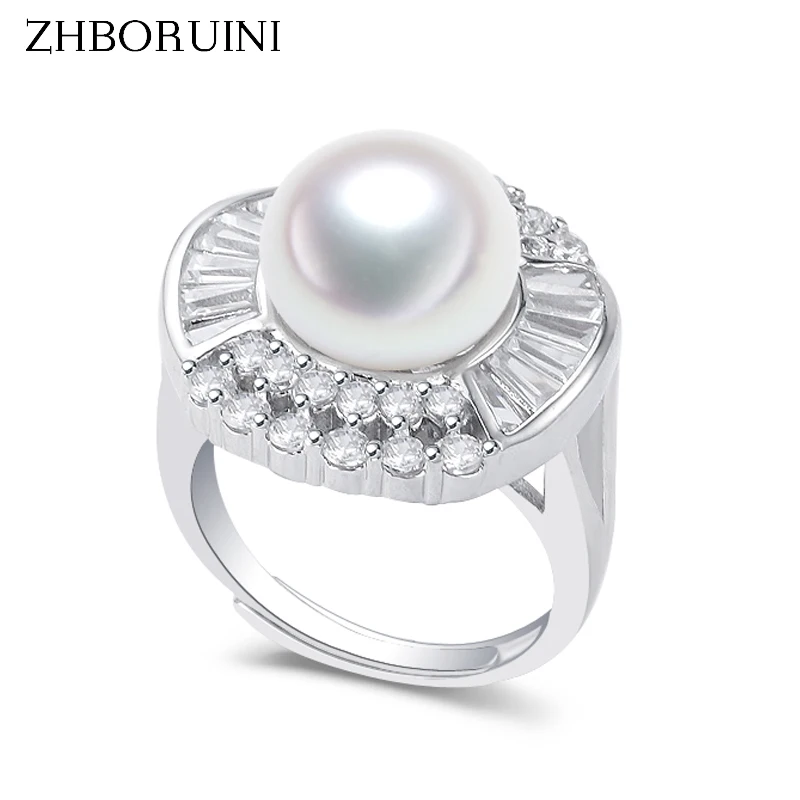 ZHBORUINI 2020 Big Pearl Ring Natural Freshwater Zircon 925 Sterling Silver Good Quality Jewelry For Women Wholesale | Украшения и