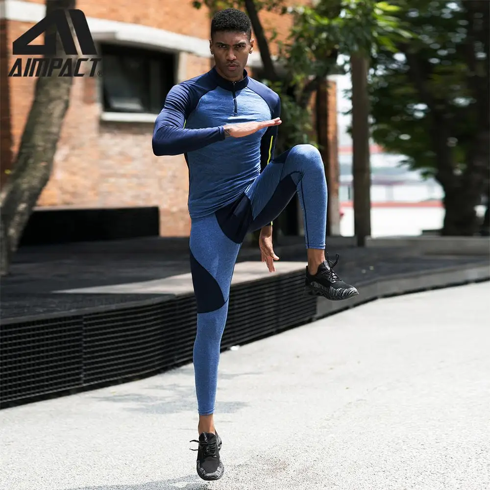 Aimpact Men Sexy Tight Pants Print Trousers Casual Sweatpants Elastic Slim Fitted Active Crossfit Workout AQ18