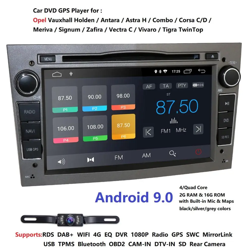 Android 9,0 1024X600 7 дюймов 2din автомобильный gps dvd-плеер для Opel Astra h g Zafira B Vectra C D Antara Combo Радио Аудио