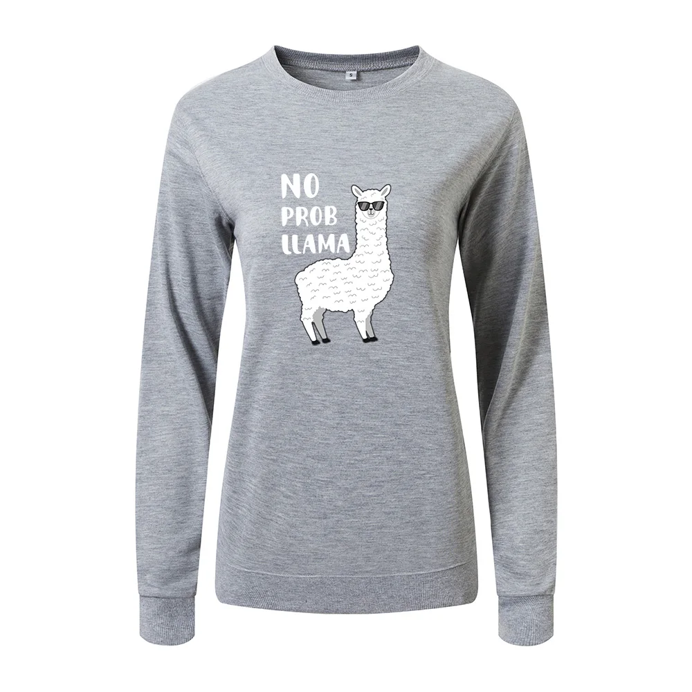 

Women Hoodies Sweatshirts Tops Female Casual Pullovers Llama Print Sweatshirt Spring Autumn Hoodie Pullover Streetwear Clothes