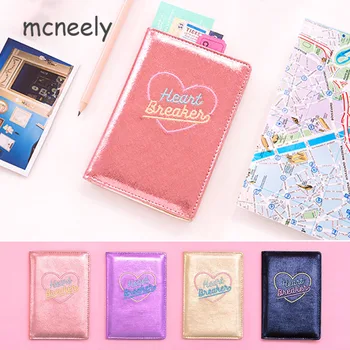 

High-end Leather Passport Cover Solid Embroidery Card Holder Heart breaker Men Women Passport Case Business Unisex Travel Wallet