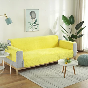 

Plush Sofa Cover 1/2/3 Seater Quilted Sofa Covers Pet Dog Kids Mat Furniture Protector Removable Armrest Slipcovers 1/2/3 Seat