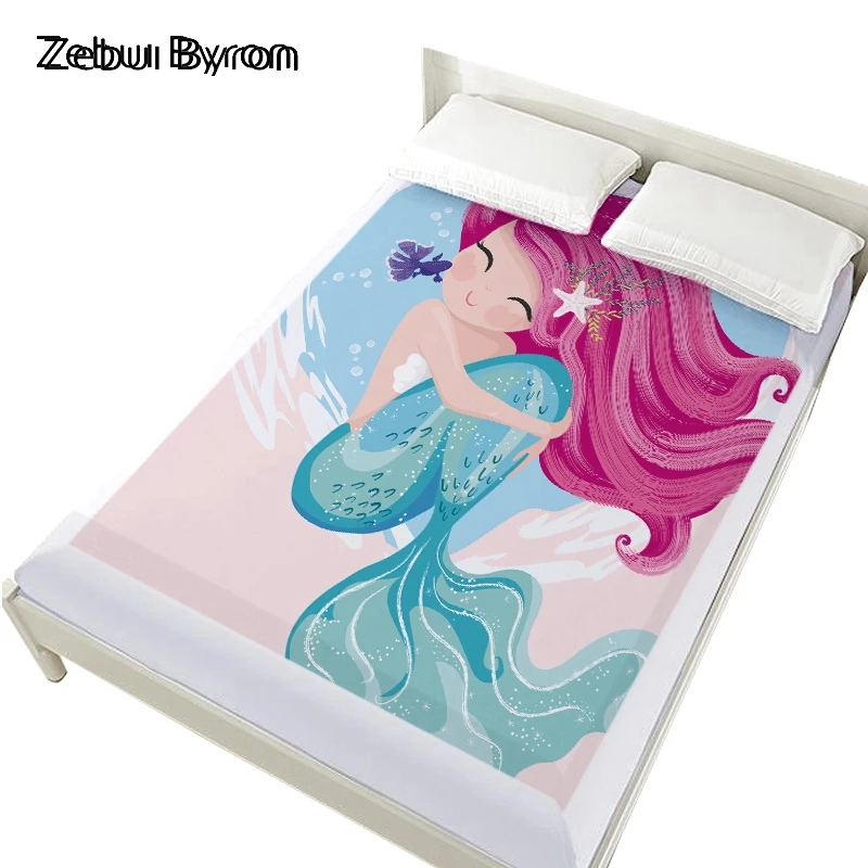 3D Cartoon children's Bed Sheet On Elastic Band Bed,Fitted Sheets 150/160x200/Queen/King,Bed Mattress Cover.Bedsheet farm map