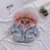 Детский джинсовый пуховик для маленьких девочек, теплая верхняя одежда с натуральным мехом для малышей, пальто для детей 1-6 лет - Цвет: Розовый