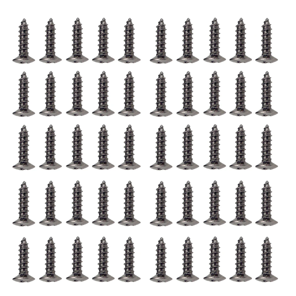 50 Pack Guitar Bass Pickguard Screws for  ST Squier SQ Guitar Parts
