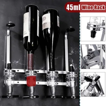 

Wall Mounted Wine Liquor Drinks Dispenser Bar Wine Holder 4 Bottles Shots Stand Machine Bar Tool For Beer Soda Coke Fizzy Soda