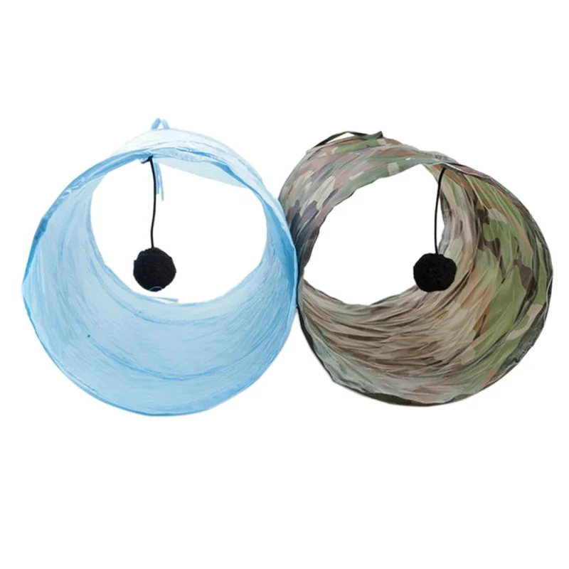 Pet Tunnel Cat Play Tunnel Camouflage Color Funny Cat Long Tunnel Kitten Play Toy Collapsible Bulk Cat Toys Play Tunnel Dia