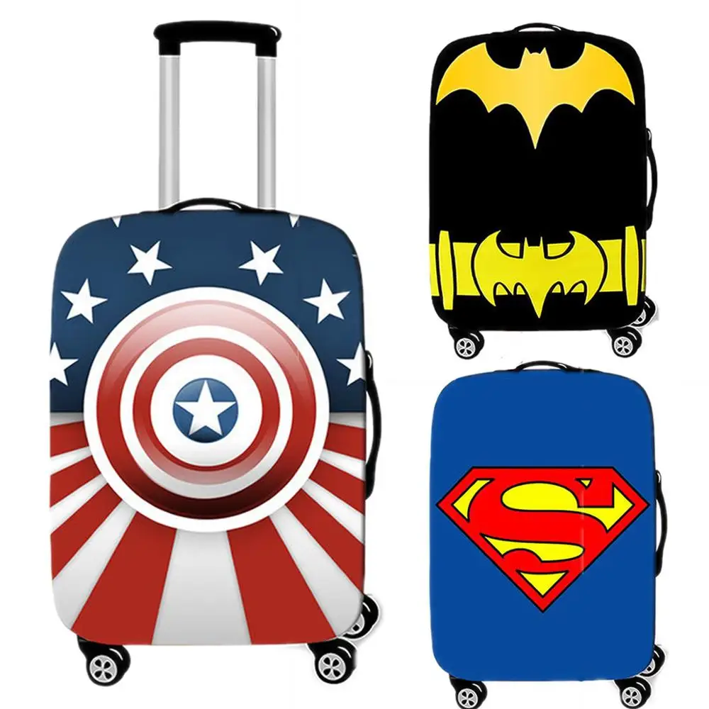 

Cartoon Luggage Case Superman Protective Cover Waterproof Thicken Elastic Suitcase Cover Blue Apply 18-32 Inch Travel Accessorie