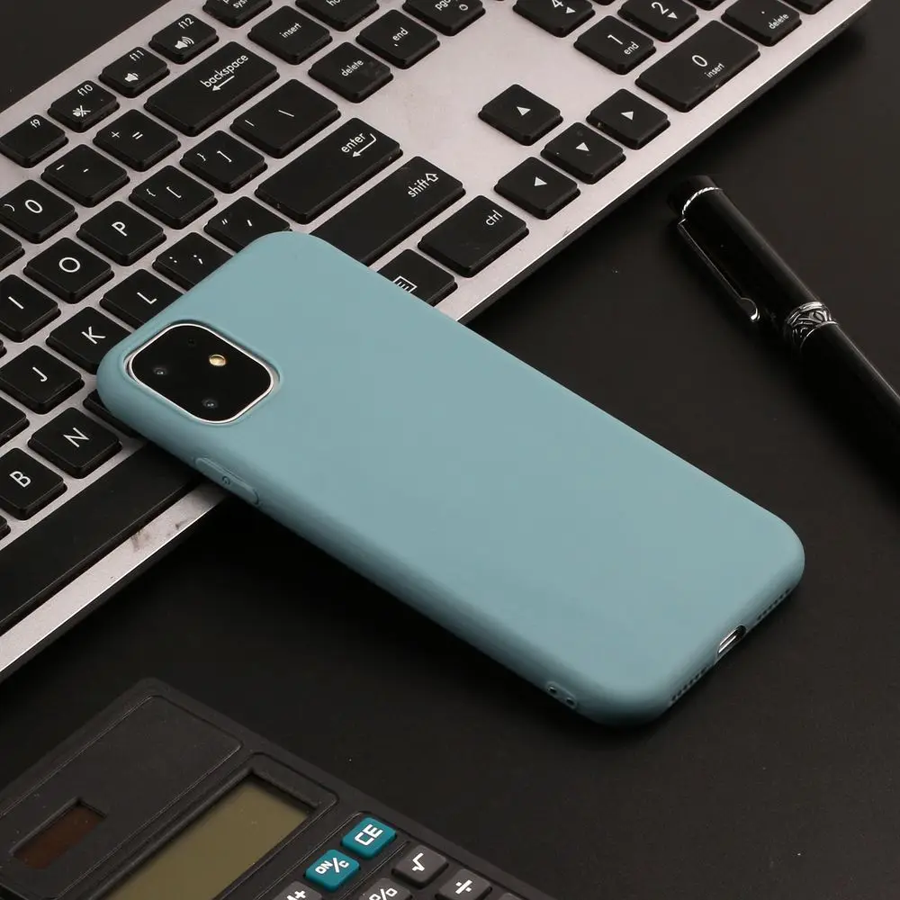 Blue Sunjolly Скраб чехол для телефона для iPhone 11 Pro Max Мягкий ТПУ силиконовый розовый тонкий чехол для iPhone XS MAX XR X 8/7 Plus 6 S/6 Plus - Цвет: Blue