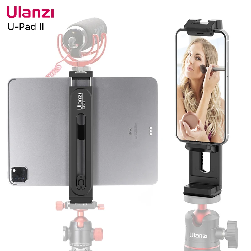 Vijim Ulanzi U-pad ii Universal Tablet Suporte Braçadeira para Ipad Smartphone Titular Tripé de Montagem com Parafuso Sapato Frio para Microfone Led