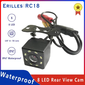 

RC18 Car Rear View Camera 140 Degree Auto Reversing 8 LED Parking Monitor Night Vision CCD Infrared IP67 Waterproof HD Video