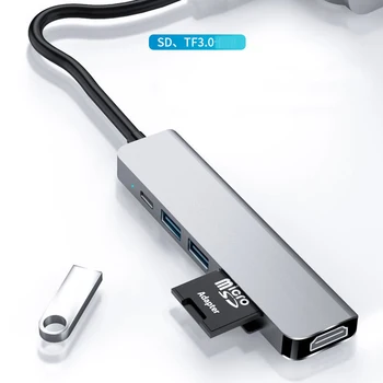

4 in 1 USB Type C Hub Hdmi PD Power Delivery Port 4 USB 3.0 Ports USB C Hub Adapter for Mac book Pro Thunderbolt 4 USB Charger