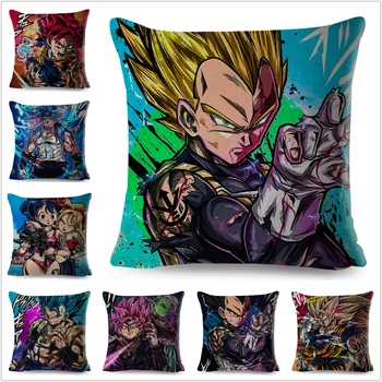 

Fashion Tattoo Japan Anime Dragon Ball Cushion Cover for Sofa Home Naruto Pillow Case Decor One Piece Printed Linen Pillowcase
