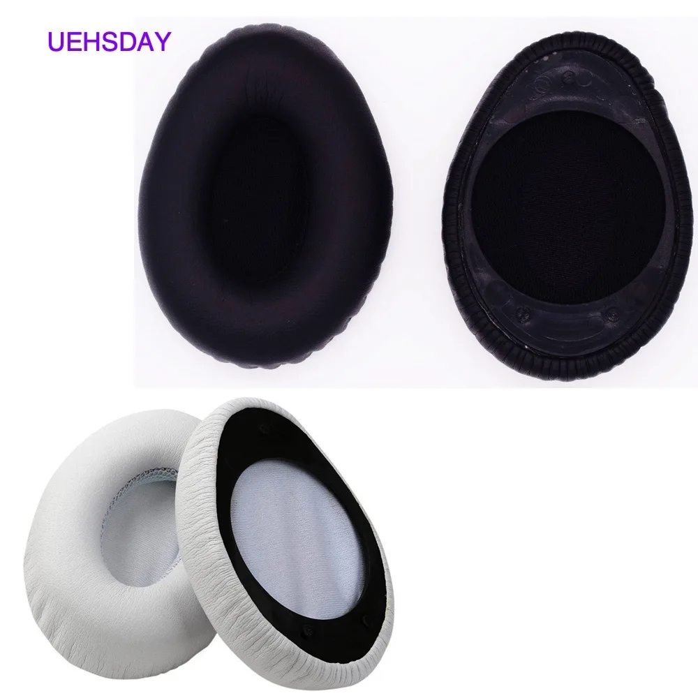 

UEHSDAY 1 Pair Replace Ear Pads Cushions Leather for Monster Crystal Diamond Tears Headphones White/Black Soft Earpad