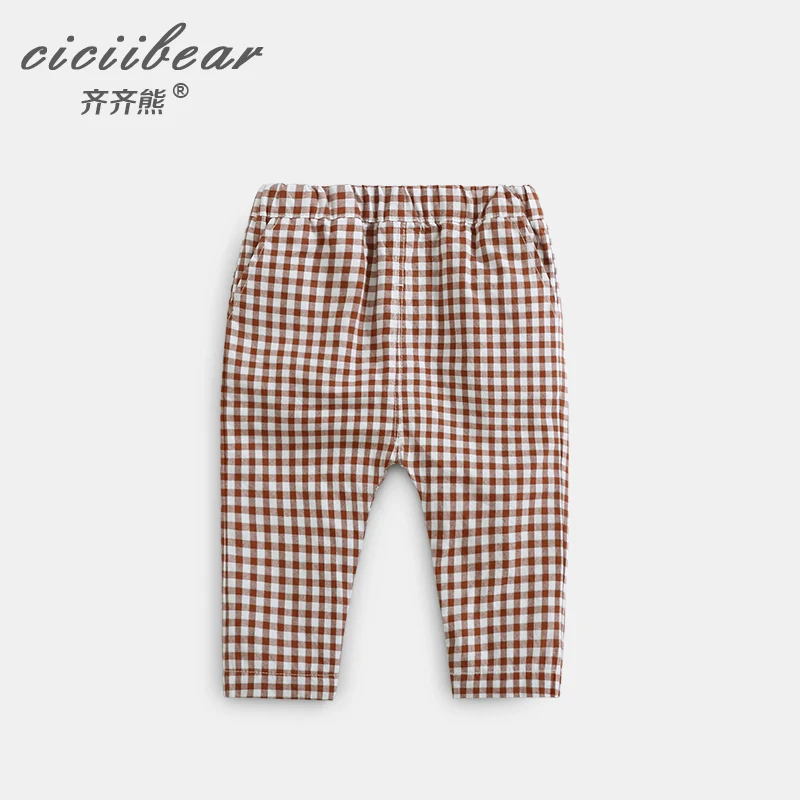 ciciibear 2020 baby boy pants spring children's pants 0-3 years old boys girls double casual pants baby baby plaid trousers