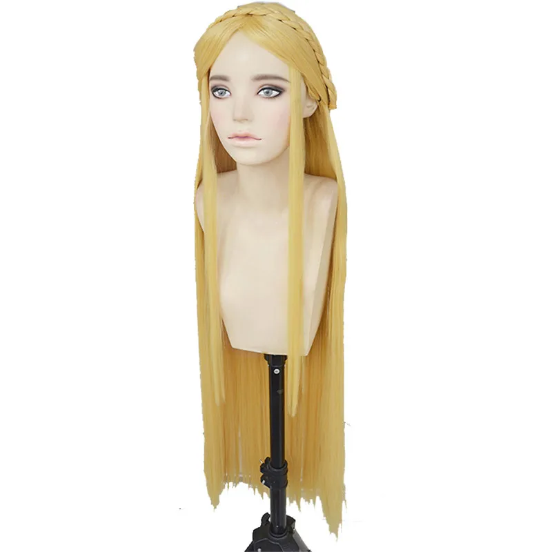 

39'' 100cm Long The Legend of Zelda Elizabeth Smith Princess Zelda Heat Resistant Hair Cosplay Costume Wigs + Wig Cap