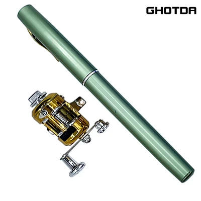 Mini Pocket Telescopic Fishing Rod with Reel  Telescopic fishing rod,  Portable fishing rod, Pen fishing rod