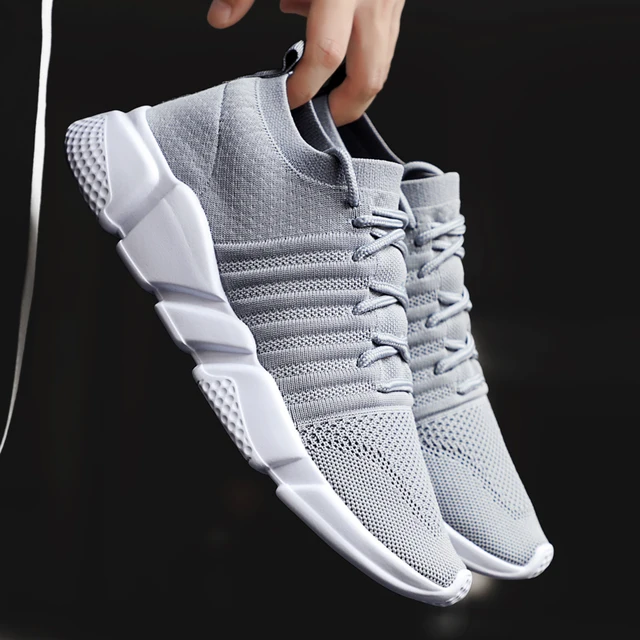 US $10.41 Men Sneakers Lightweight Flykint Casual Shoes Men Slip On Walking Socks Shoes Trainers Mesh Flat Ho