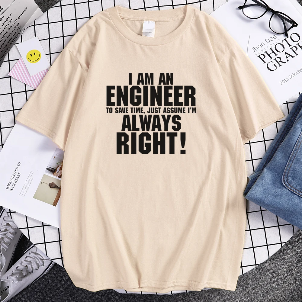 Soy un ingeniero impreso carta Verano de 2021 hombres camisetas de manga corta suelta t camisa de los hombres jersey de harajuku camiseta envío gratuito