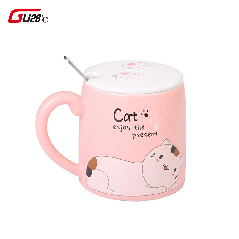 Симпатичная керамическая кружка с изображением мультяшных животных кота