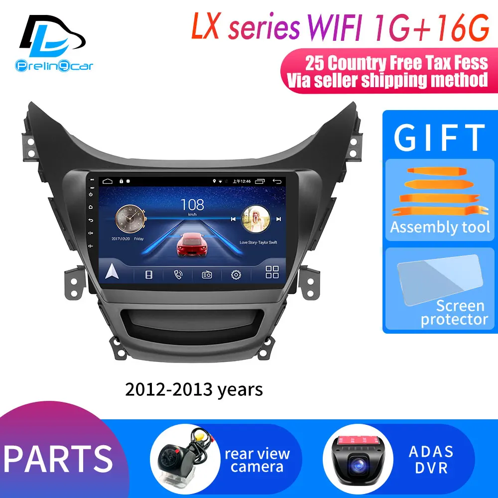 12ys-LX 1G16G DVR 4G LTE wifi Android 9,0 Автомобильный gps Мультимедиа Видео Радио плеер в тире для hyundai Elantra 2012- лет Навигация стерео - Цвет: 12ys-LX 1G16G DVR