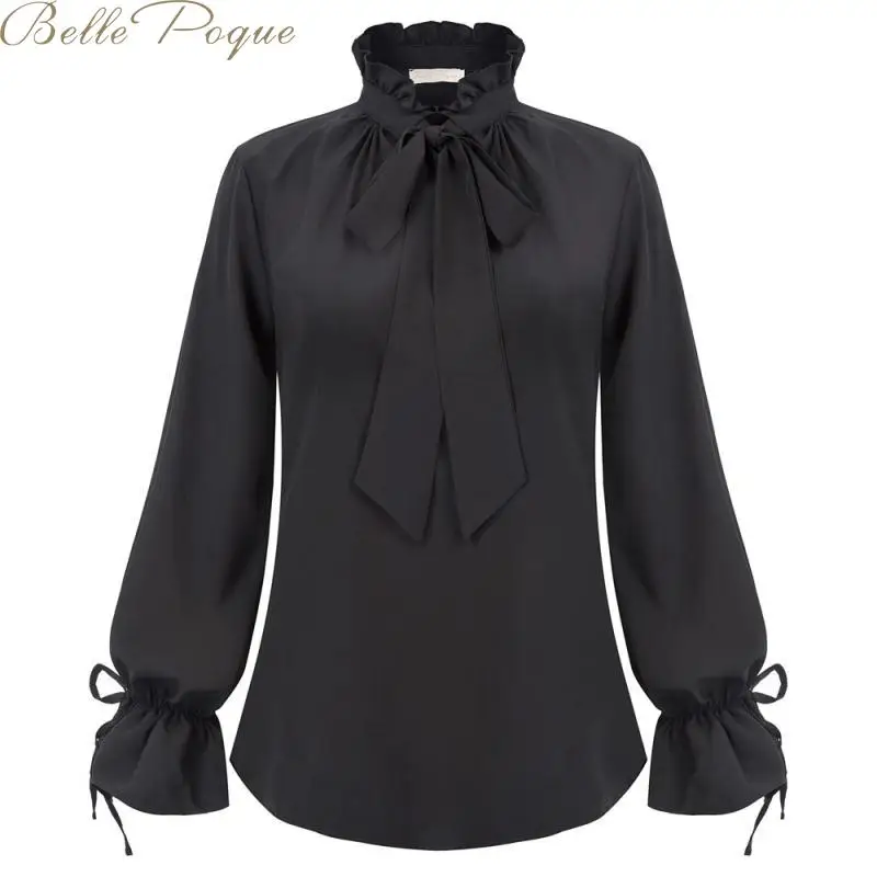 Belle Poque, элегантная кружевная блузка с высоким воротом, рубашка, модная, фонарь, сетка, женские блузки с длинным рукавом, осенние женские топы