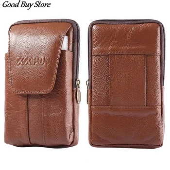 

Leather Belt Pockets Bag Men Waist Purse Bags Cellphone Holster Clutch Classic Strap Pack Belt Hook Pouch Waterproof Wallet Bags